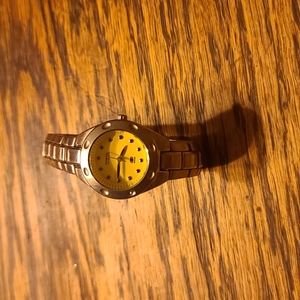 Fossil watch yellow face